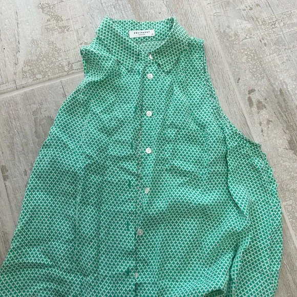 Equipment Green Patterned Blouse - Picture 2 of 3